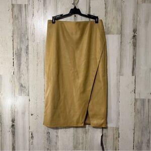 LuLaRoe Tan Soft Faux Leather Pencil Skirt